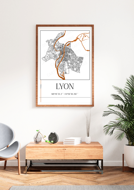 Affiche Lyon minimaliste