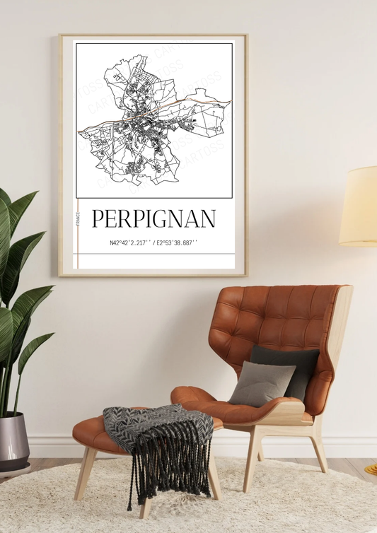 Affiche Perpignan minimaliste