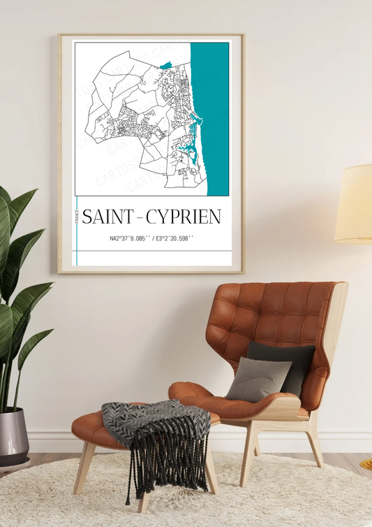 Affiche Saint-Cyprien minimaliste
