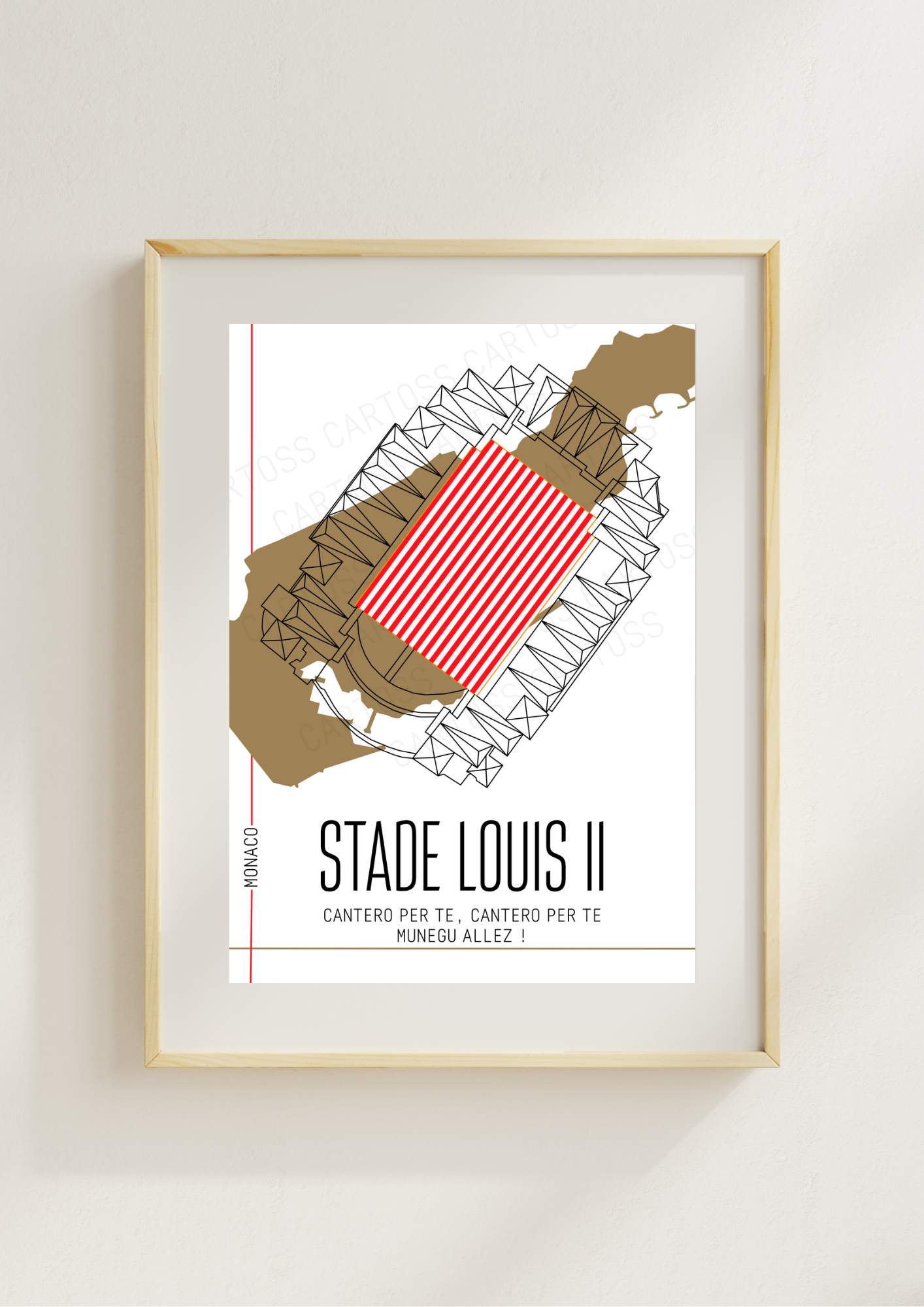 Affiche Stade Louis II AS MONACO