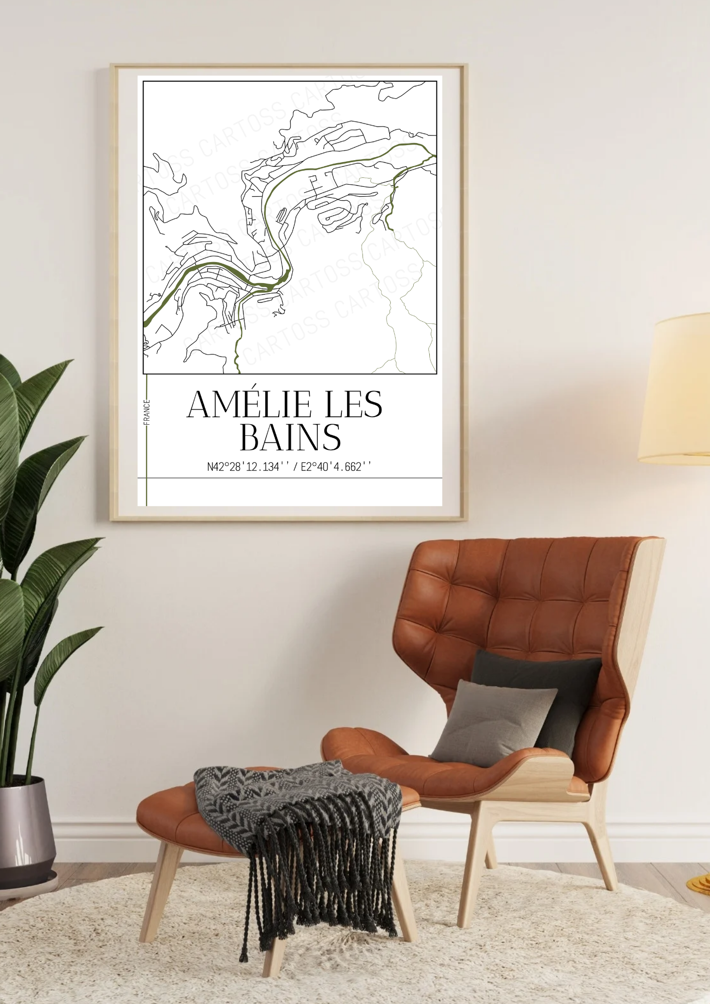 Affiche Amélie-Les-Bains minimaliste