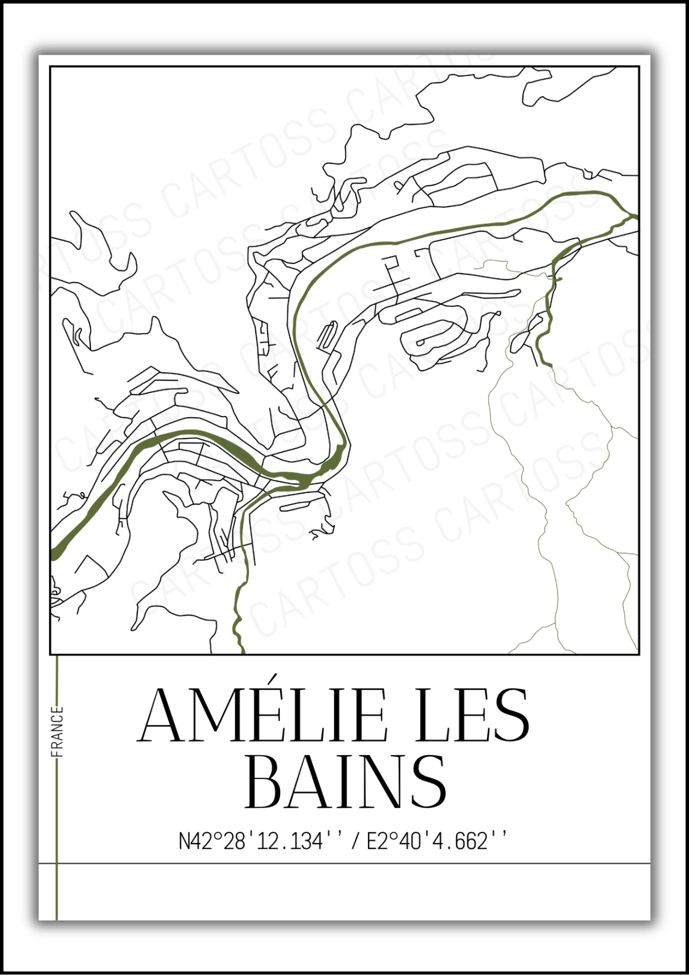 Affiche Amélie-Les-Bains minimaliste