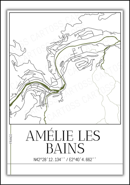 Affiche Amélie-Les-Bains minimaliste