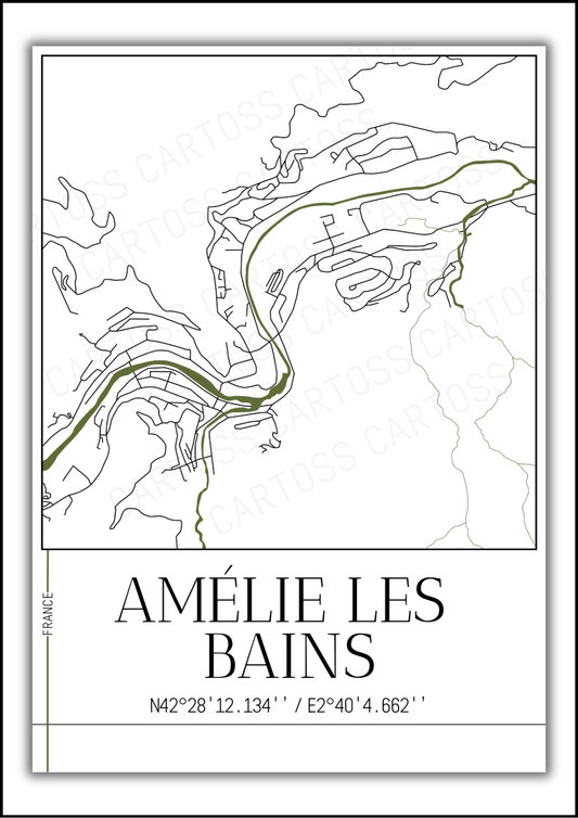 Affiche Amélie-Les-Bains minimaliste