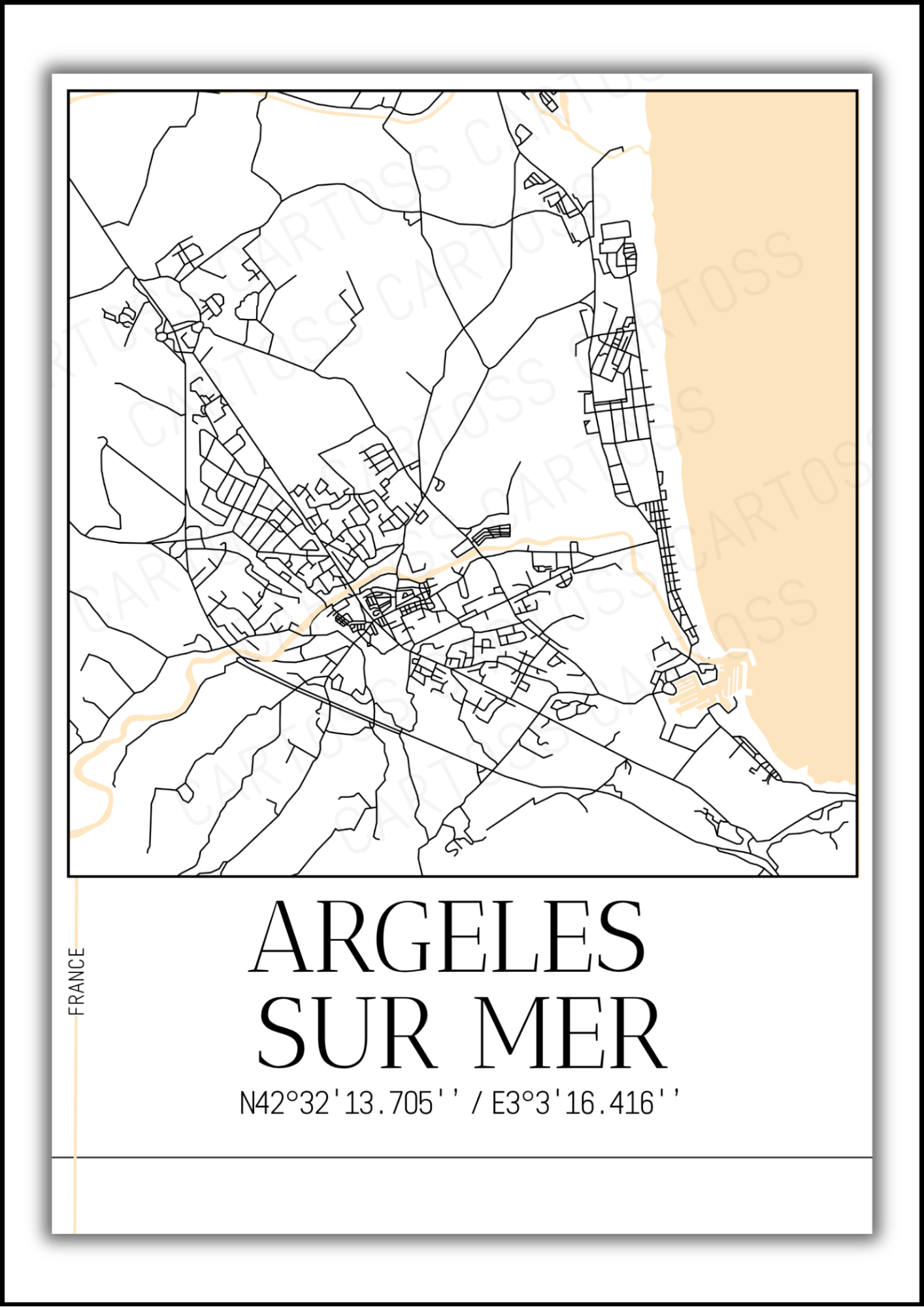 Affiche Argelès-Sur-Mer minimaliste