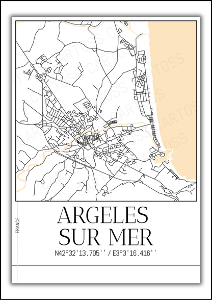 Affiche Argelès-Sur-Mer minimaliste