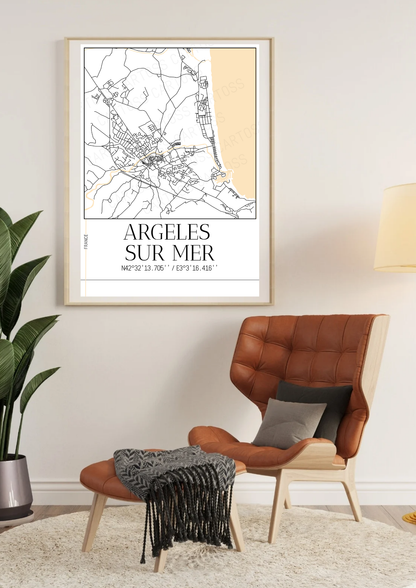 Affiche Argelès-Sur-Mer minimaliste