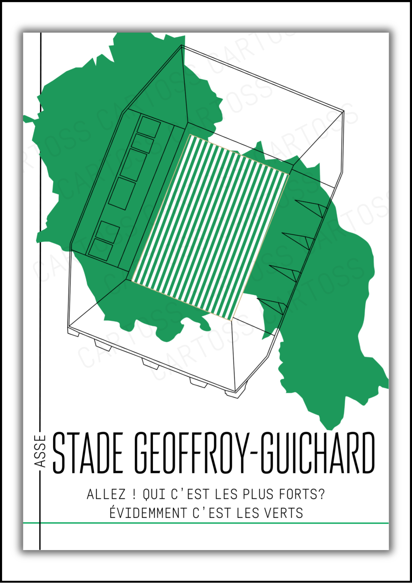 Affiche Stade Geoffroy-Guichard – ASSE | Cartoss Design