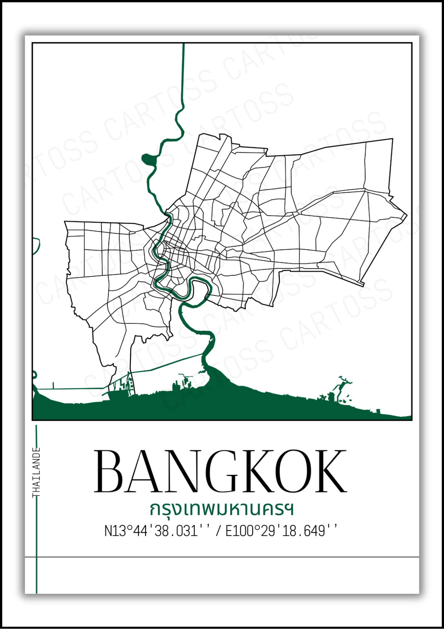 Affiche Bangkok minimaliste