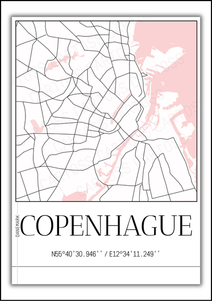 Affiche Copenhague minimaliste