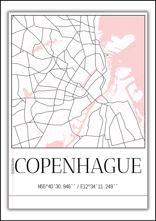 Affiche Copenhague minimaliste