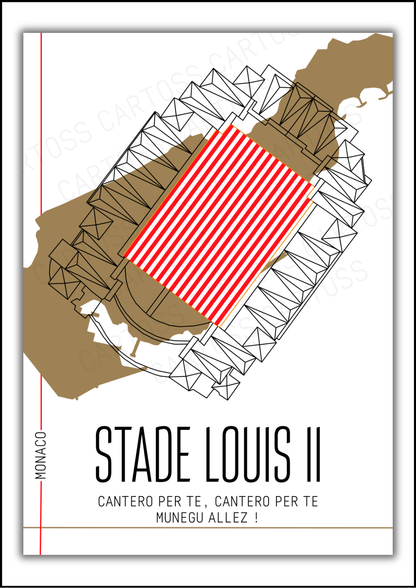 Affiche Stade Louis II AS MONACO