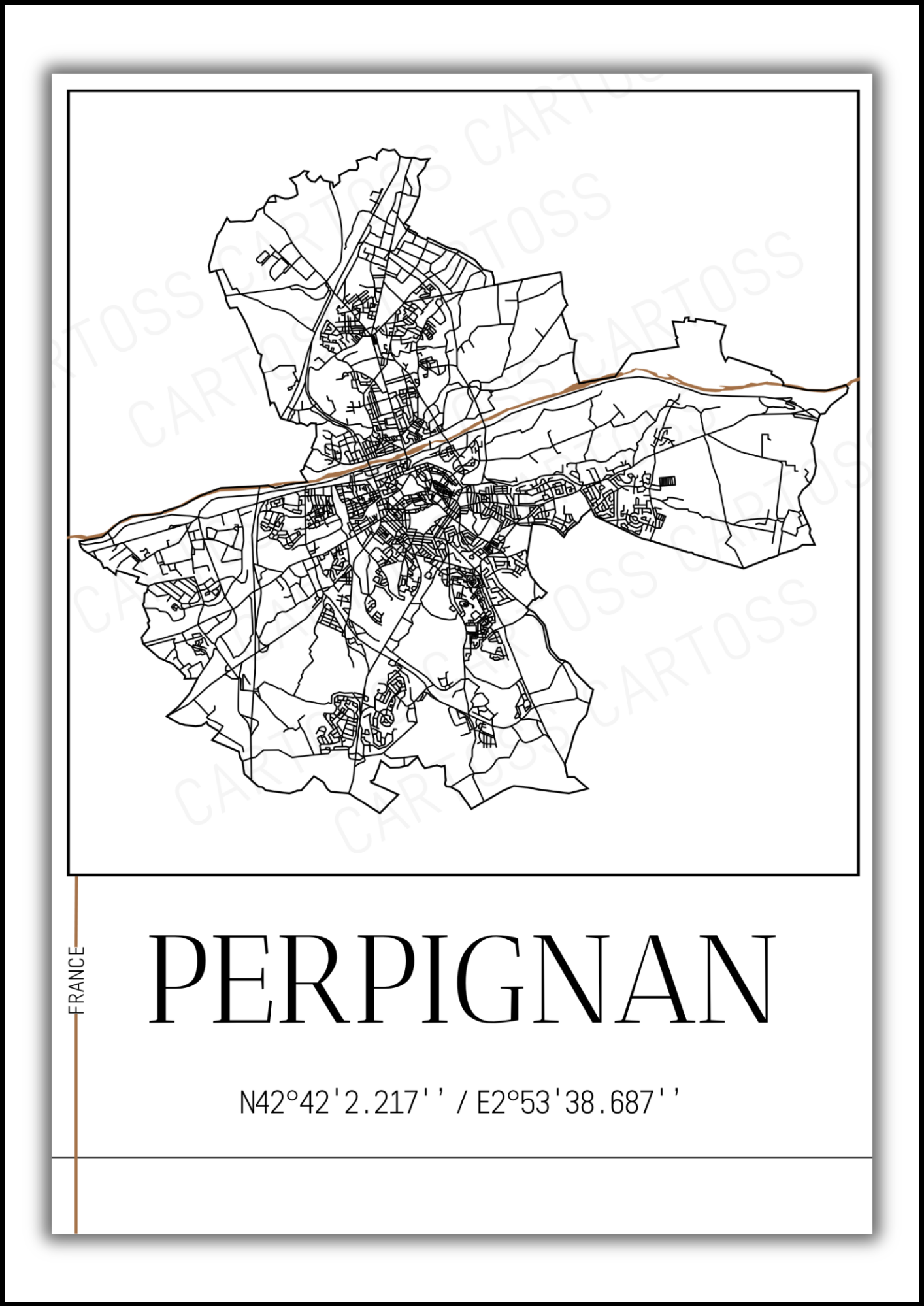 Affiche Perpignan minimaliste