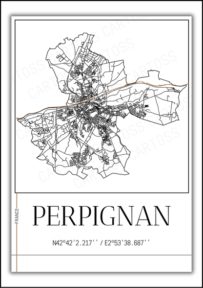 Affiche Perpignan minimaliste