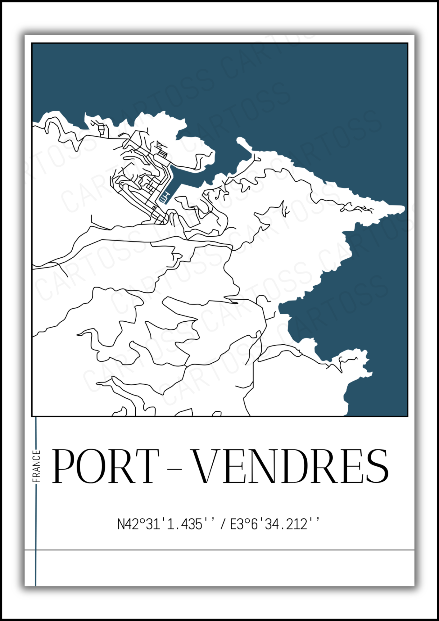 Affiche Port-Vendres minimaliste
