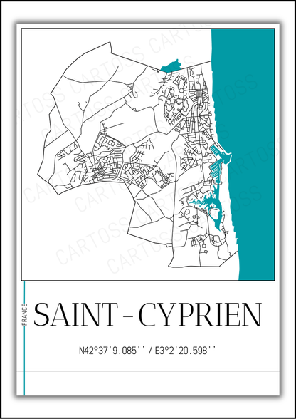 Affiche Saint-Cyprien minimaliste