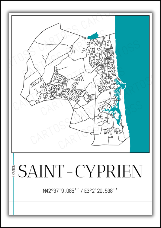 Affiche Saint-Cyprien minimaliste
