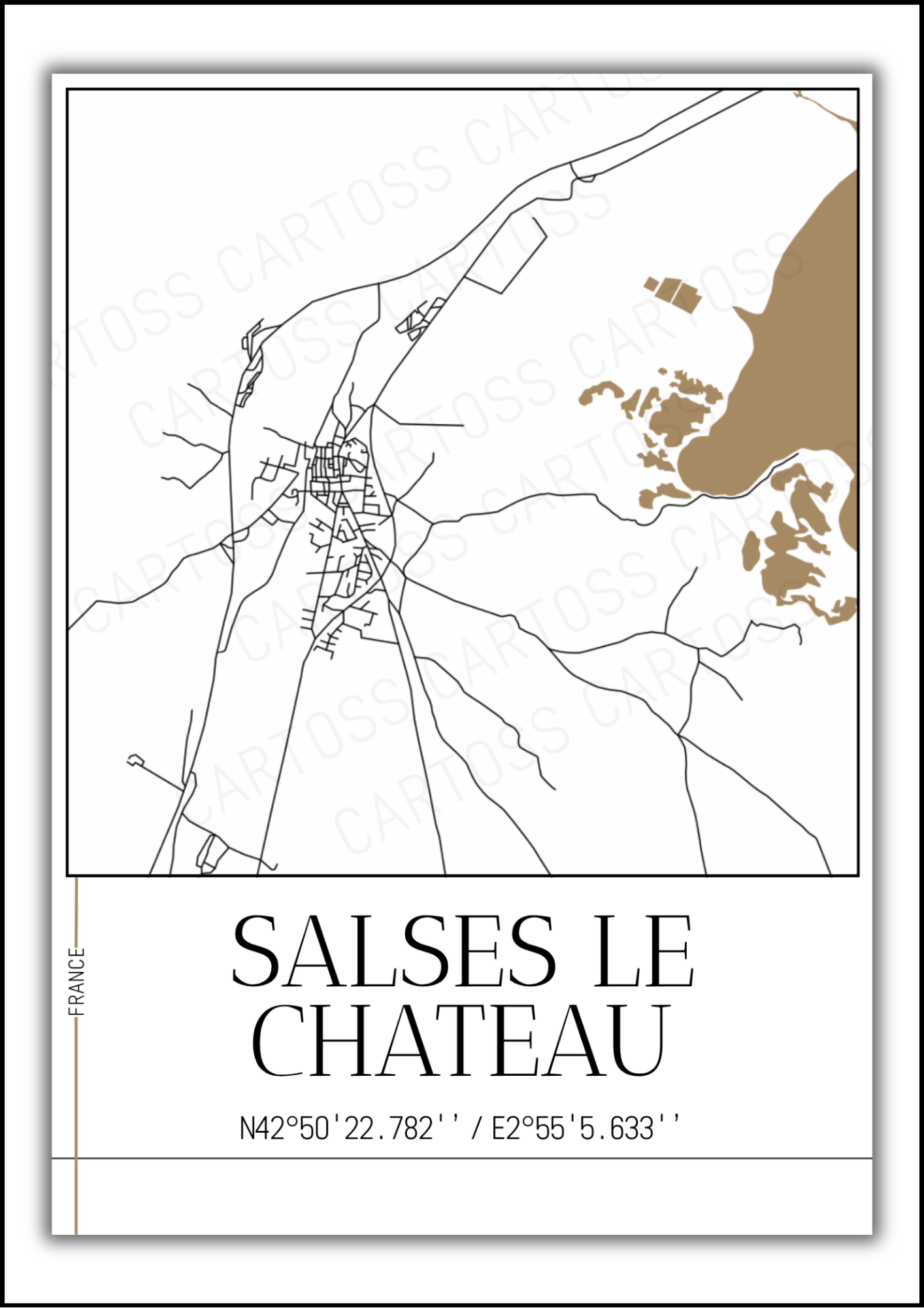 Affiche Salses-Le-Château minimaliste