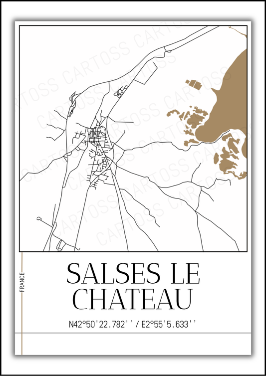 Affiche Salses-Le-Château minimaliste