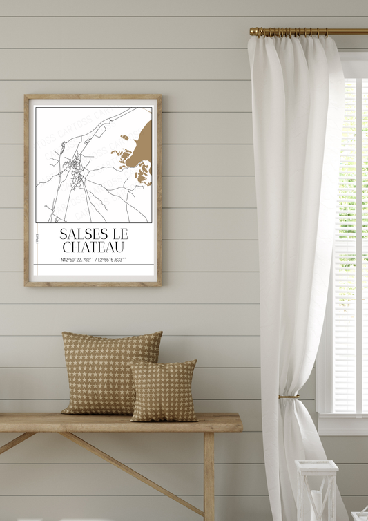 Affiche Salses-Le-Château minimaliste