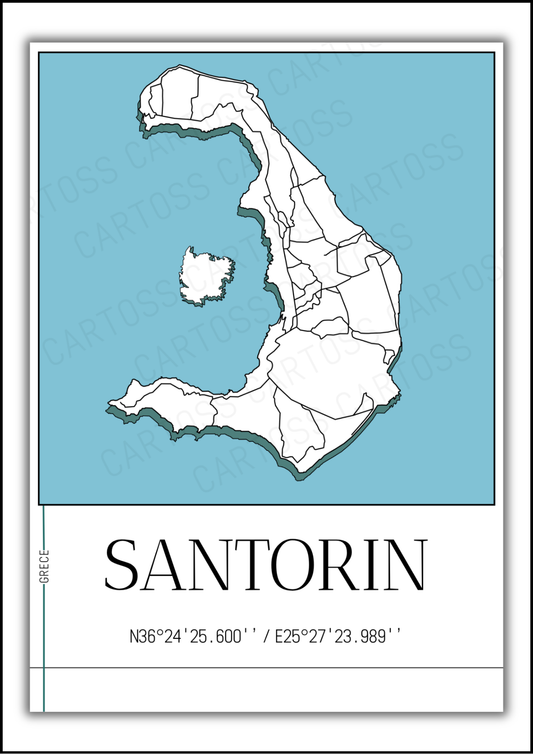 affiche Santorin minimaliste