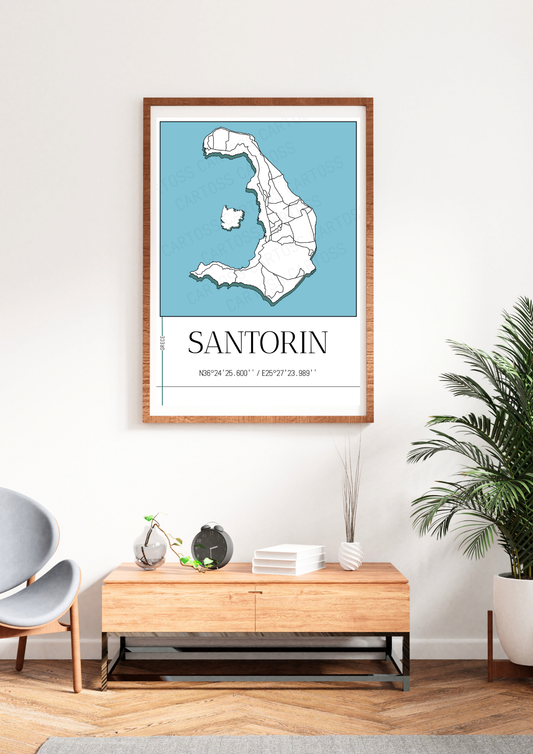 affiche Santorin minimaliste