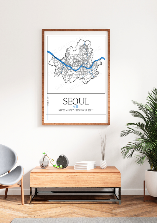Affiche Séoul minimaliste