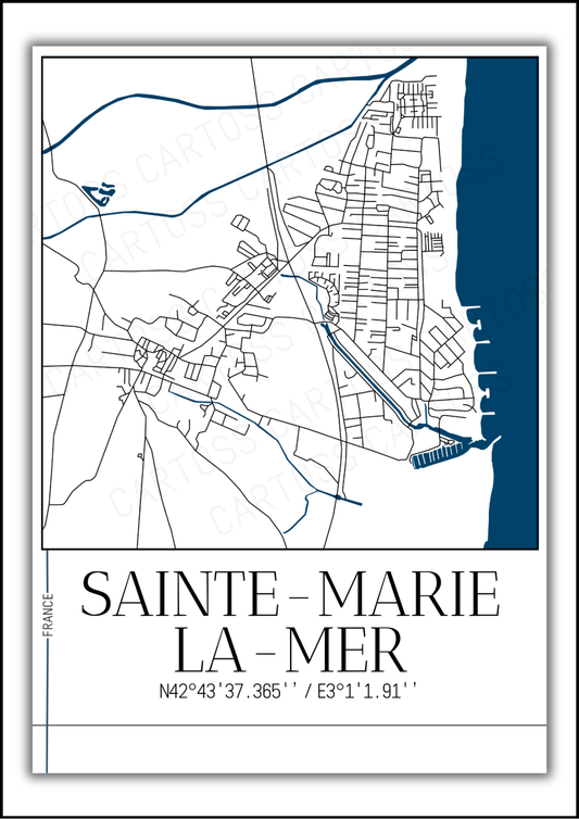 Affiche Sainte-Marie-La-Mer minimaliste