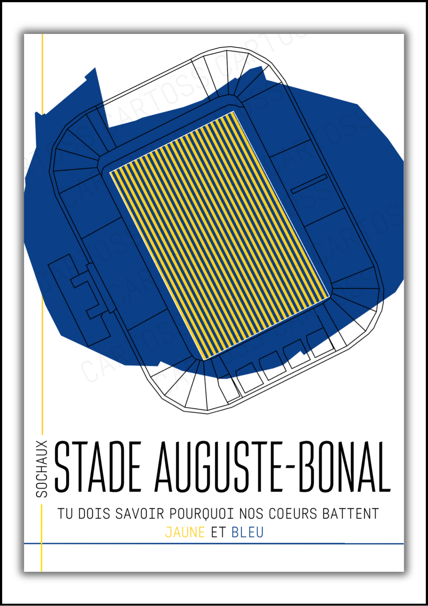 Affiche Stade Auguste-Bonal  – Sochaux | Cartoss Design
