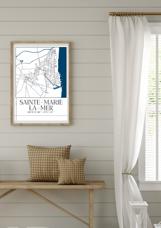 Affiche Sainte-Marie-La-Mer minimaliste