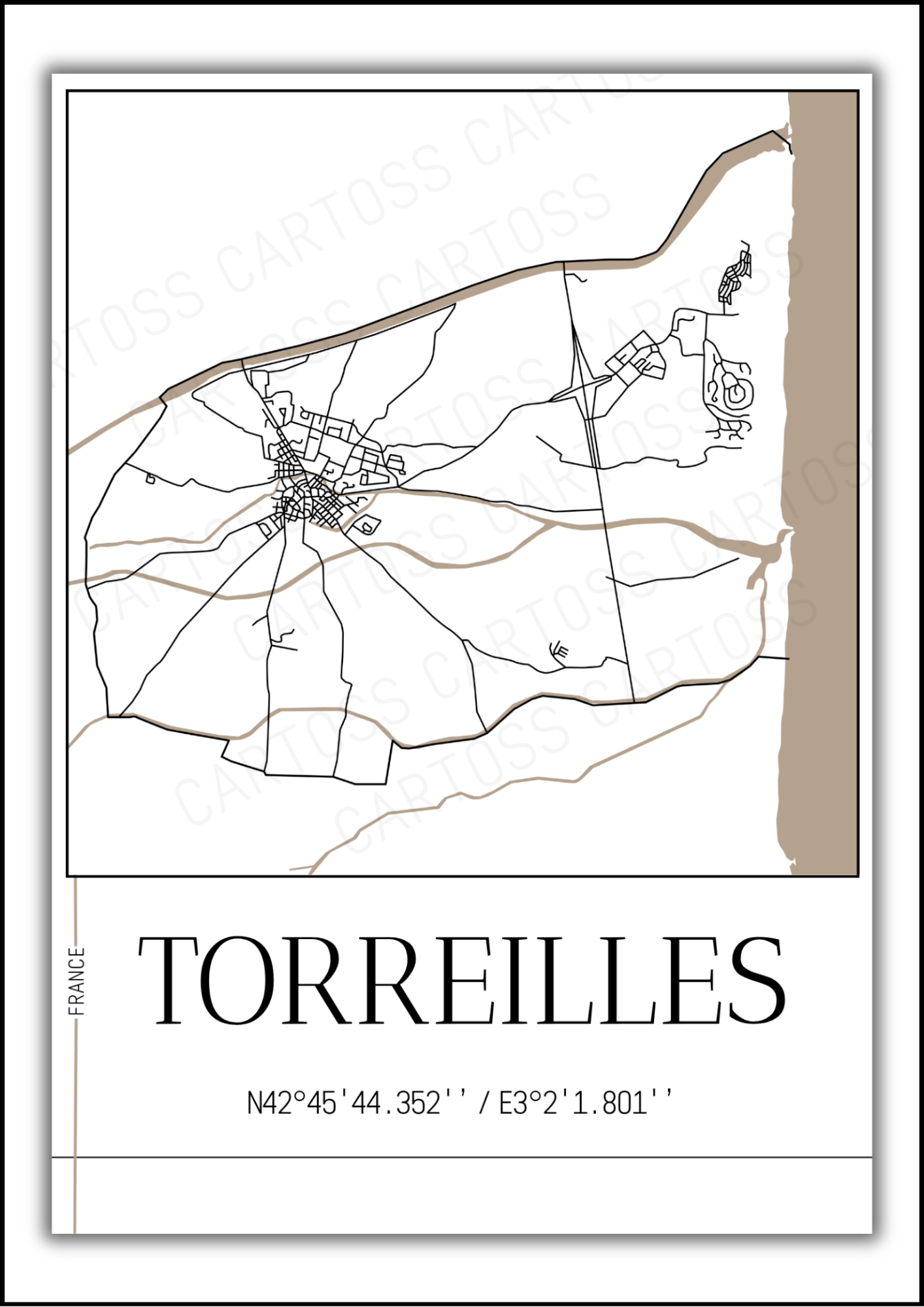 Affiche Torreilles minimaliste