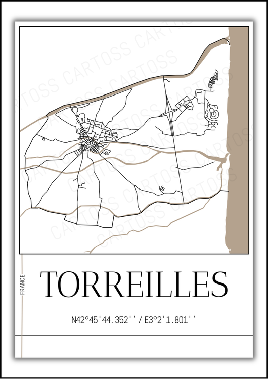 Affiche Torreilles minimaliste