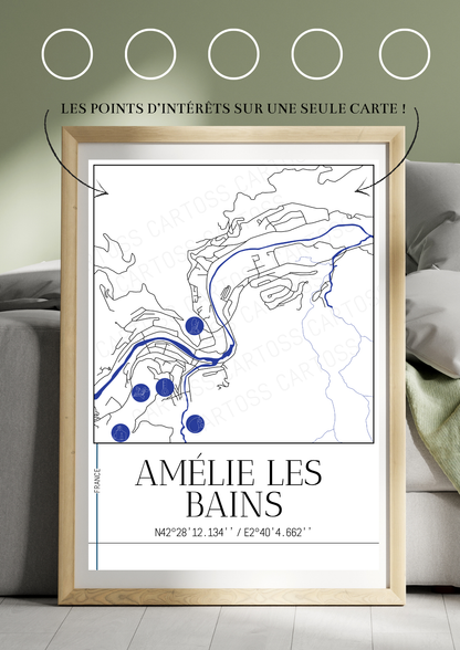 Affiche Amélie-Les-Bains minimaliste