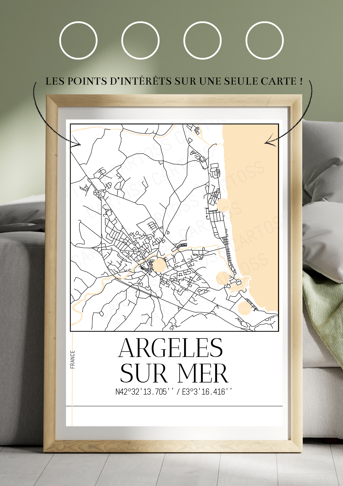 Affiche Argelès-Sur-Mer minimaliste