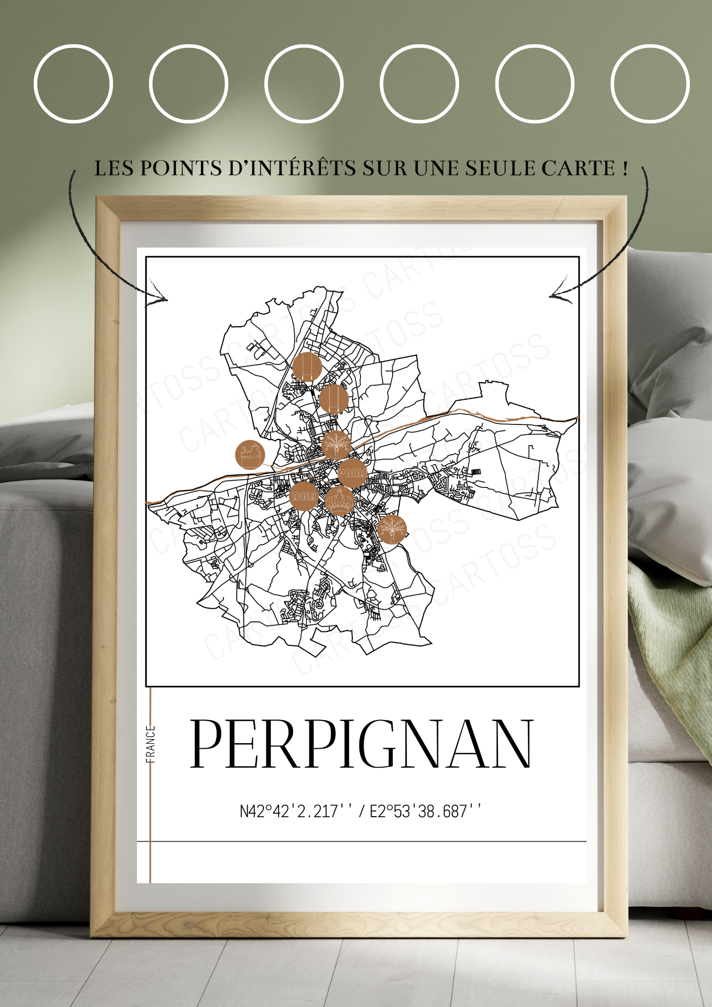 Affiche Perpignan minimaliste