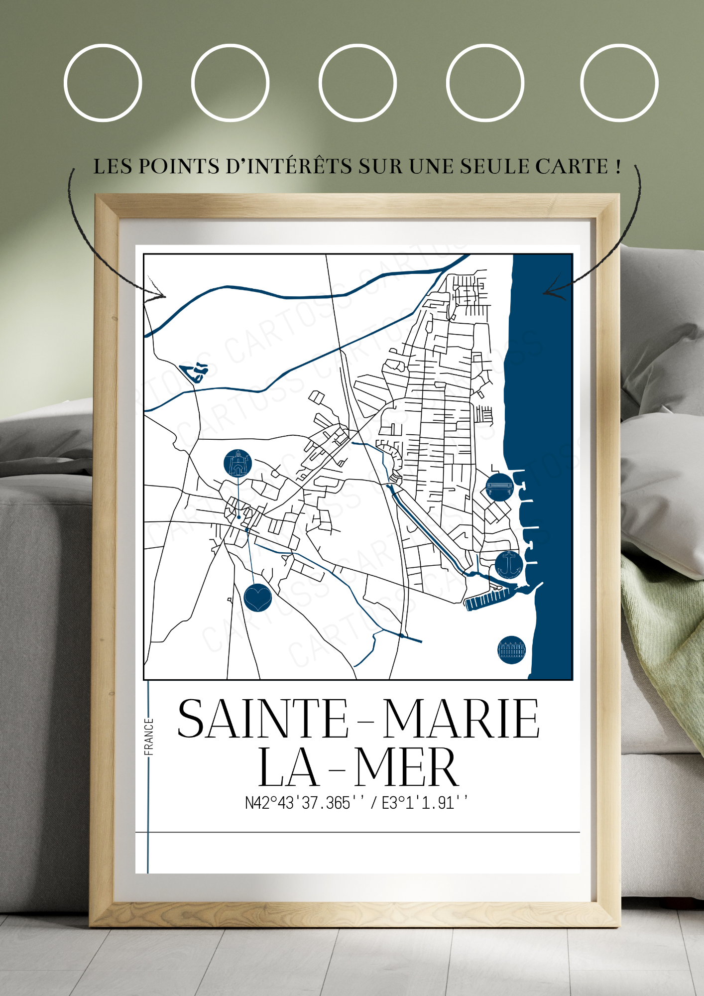 Affiche Sainte-Marie-La-Mer minimaliste