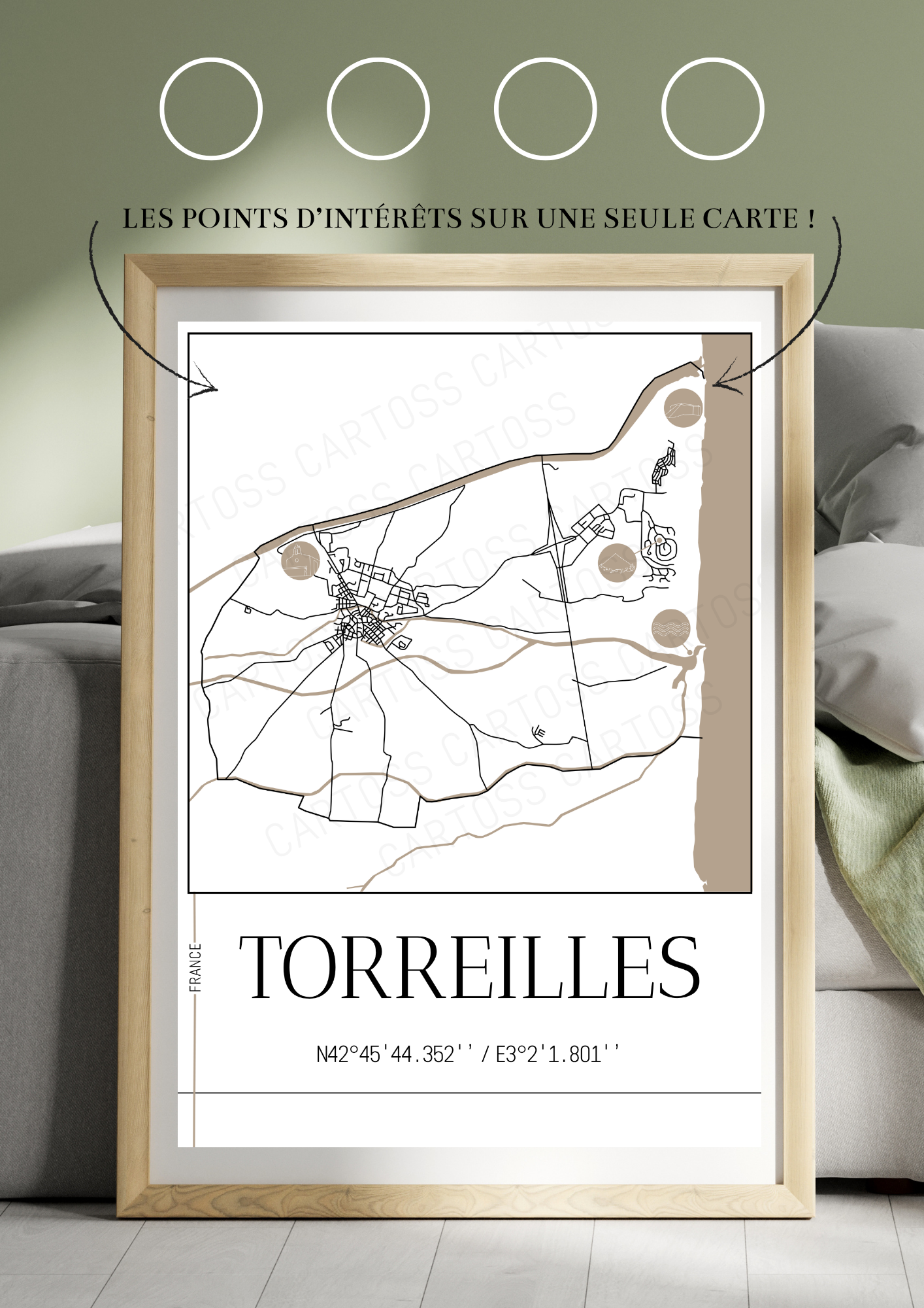Affiche Torreilles minimaliste