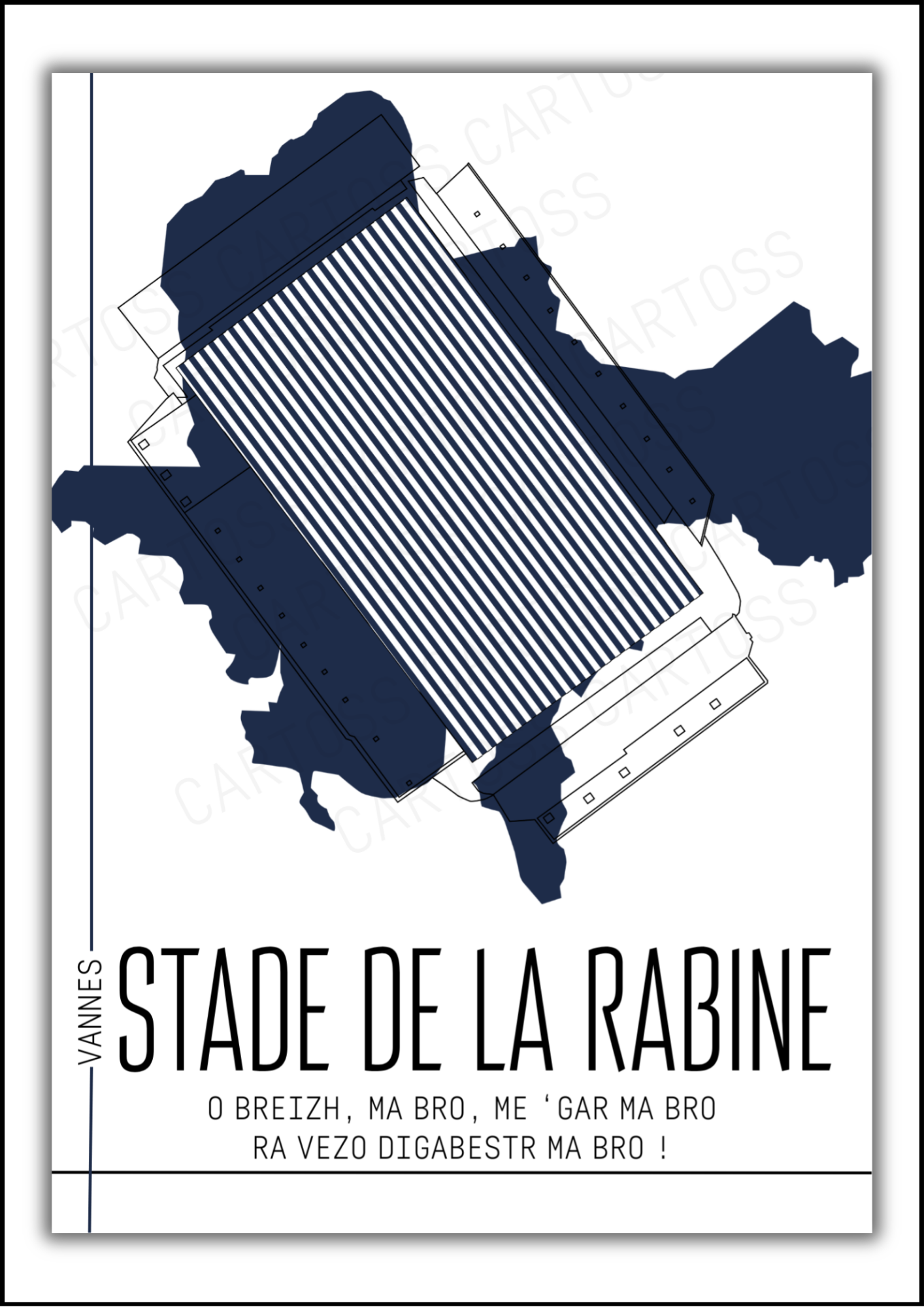 Affiche Stade De la Rabine – RC Vannes Rugby | Cartoss Design